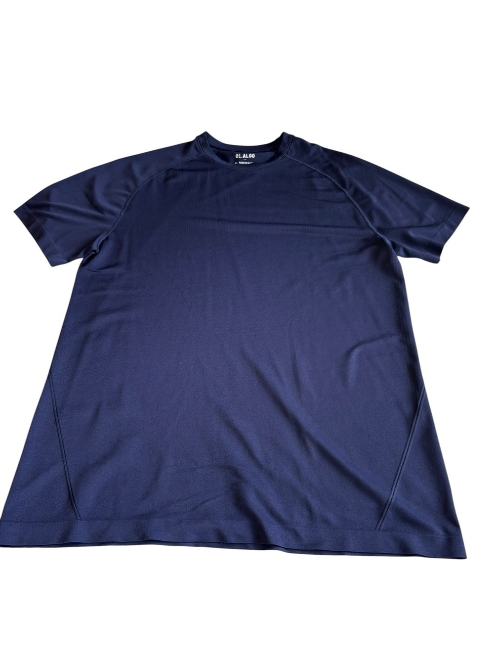 01.ALGO Performance Shirt Mens XL Navy Blue Short Sleeve Moisture Wicking SPF